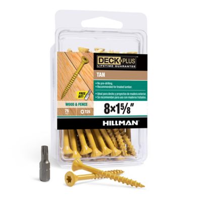 Hillman #8 x 1-5/8 in. Deck Plus Deck Screws, Tan, 75-Pack