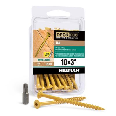 Hillman 10 in. x 3 in. Deck Plus Exterior Wood Deck Screws, 40-Pack