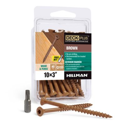 Hillman Deck Plus Brown Deck Screws (#10 x 3in.) -40 pk., 42594