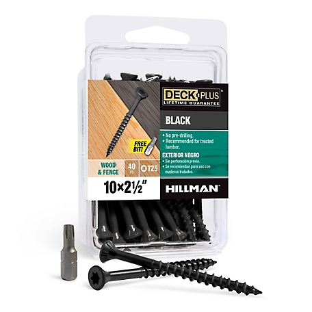 Hillman Deck Plus Black Deck Screws (#10 x 2-1/2in.) -40 Pack