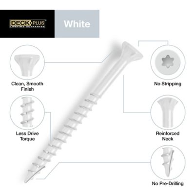 Image showing  #10 x 3 in. Deck Plus Deck Screws, White, 40-Pack