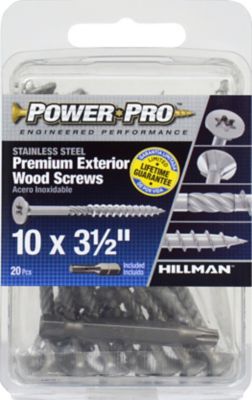 Hillman Power Pro Premium Exterior Wood Screws (#10 x 3-1/2 in.), XL