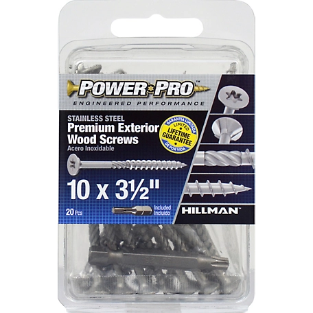 Hillman Power Pro Premium Exterior Wood Screws (#10 x 3-1/2 in.), XL