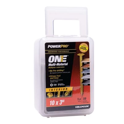 Hillman Power Pro ONE Wafer-Head Yellow Zinc Interior Multi-Material Screws (#10 x 3in.) - 1lb