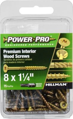 Hillman Power Pro Premium Interior Wood Screws (#8 x 1-1/4in.) - 75 pc