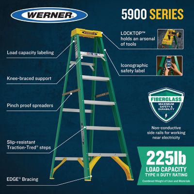 Image showing 9 th Werner Fiberglass Step Ladder
