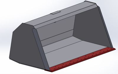 Image showing  156 in. Professional Wear-Resistant Replacement BASE Cutting Edge for Buckets, Weld On with Holes
