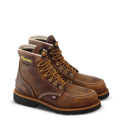 Image showing 0 th Thorogood Men's Moc Toe USA Waterproof Safety Wedge Work Boots, 6 in.