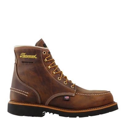 Image showing  Men's Moc Toe USA Waterproof Safety Wedge Work Boots, 6 in.