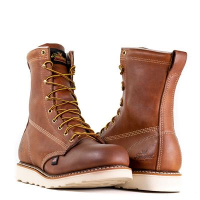 Image showing  Men's Plain Toe USA Safety Wedge Work Boots, 8 in.