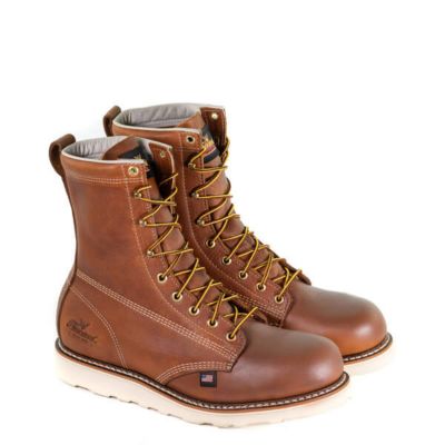 Image showing  Men's Plain Toe USA Safety Wedge Work Boots, 8 in.