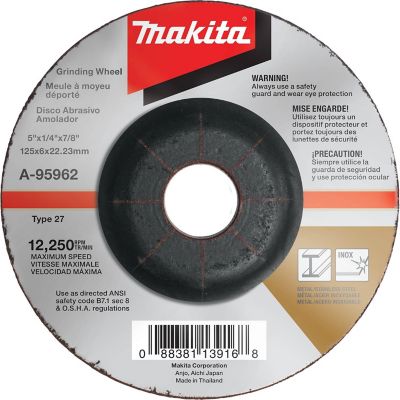 Makita 5 in. x 1/4 in. x 7/8 in. 36 Grit INOX Grinding Wheels