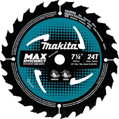 Makita 7-1/4 in. 24 Tooth Carbide-Tipped Max Efficiency Circular Saw Blade, Framing