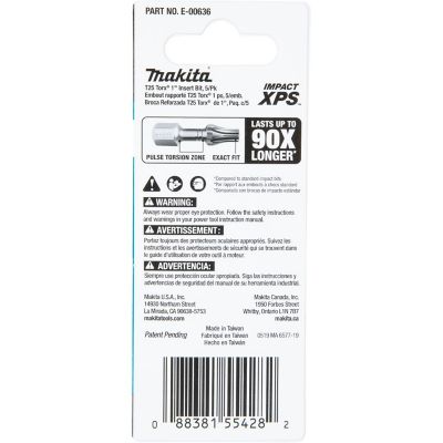 Image showing  1/4 in. x 1 in. T25 Insert Impact XPS Bits, 5 pc.