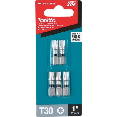 Image showing  1/4 in. x 1 in. T30 Torx Insert Impact XPS Bits, 5 pc.