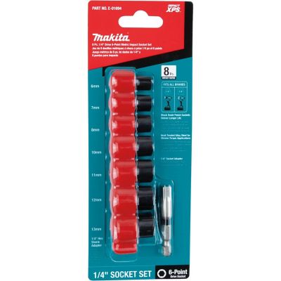 Image showing  1/4 in. Drive Metric Impact XPS 6-Point Impact Socket Set, 8 pc.
