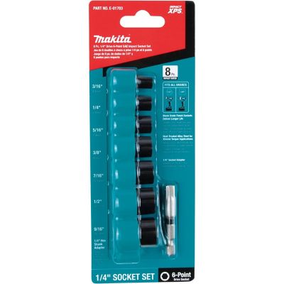 Image showing  1/4 in. Drive SAE Impact XPS 6-Point Impact Socket Set, 8 pc.