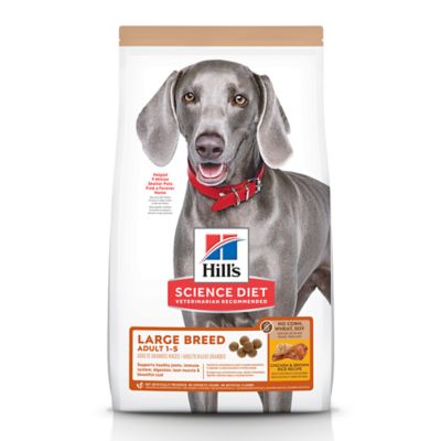 Hill's Science Diet Large Breed Adult No Corn, Wheat or Soy Chicken Recipe Dry Dog Food I am very pleased she has adjusted well to this food! So glad they finally made it without corn and wheat