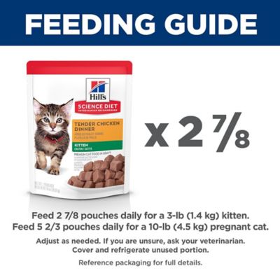 Image showing  Kitten Cat Food, Tender Chicken Dinner, Pouch, 2.8 oz.