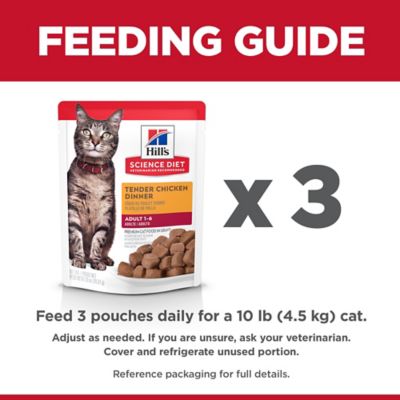 Image showing 6 th Hill's Science Diet Adult Cat Food, Tender Chicken Dinner, Pouch, 2.8 oz.