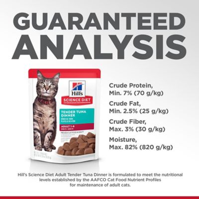 Image showing 7 th Hill's Science Diet Adult Cat Food, Tender Tuna Dinner, Pouch, 2.8 oz.