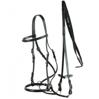 Weaver Leather Working Tack Bridle with Medium Port Mouth Bit