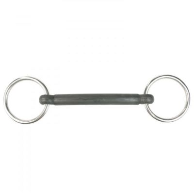 Horze Rubber Mullen Mouth Loose Ring Snaffle Bit, 135 mm Mouthpiece