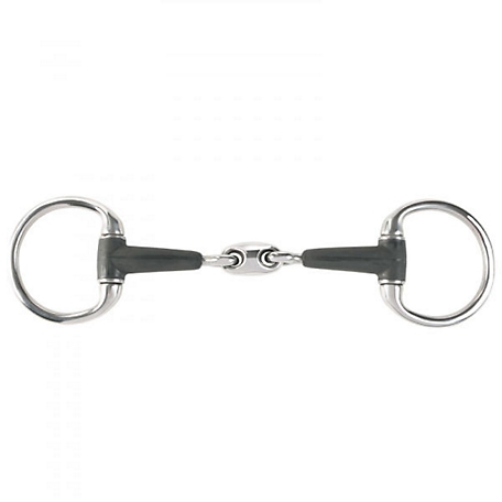 Horze Eggbutt Snaffle Bit with 115 mm Rubber-Covered Oval Link Mouthpiece
