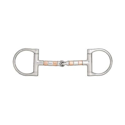Horze Copper Roller D-Ring Snaffle Bit, 135 mm Mouthpiece