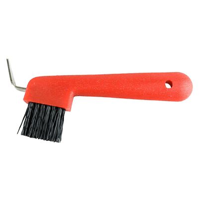 Horze Hoof Pick with Brush, Red