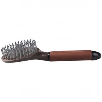 Horze Maddox Equine Tail Brush with Plastic/Leather Handle
