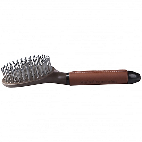 Horze Maddox Equine Tail Brush with Plastic/Leather Handle