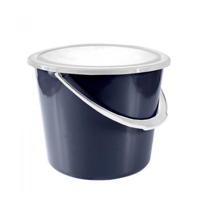 Horze 2 gal. Stable Bucket with Cover, Dark Blue