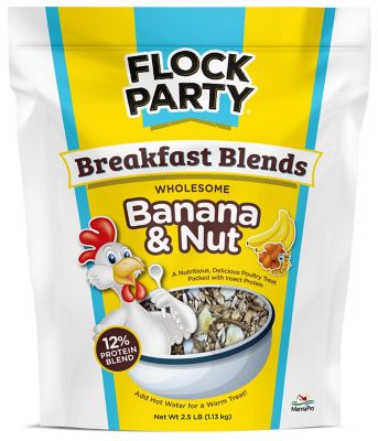 Flock Party Breakfast Blends Wholesome Banana and Nut Poultry Treats, 2.5 lb.