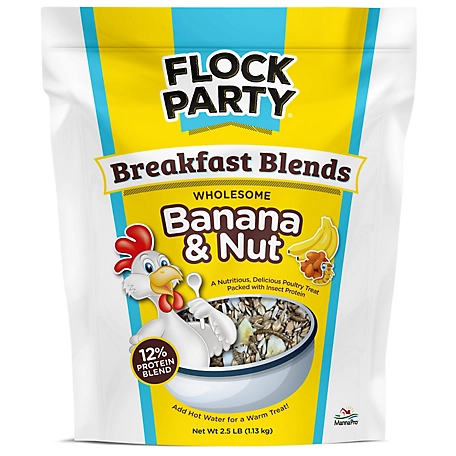 Flock Party Breakfast Blends Wholesome Banana and Nut Poultry Treats, 2.5 lb.