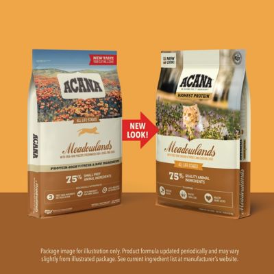 Image showing 7 th ACANA Meadowlands All Life Stages Highest Protein Free-Run Chicken, Turkey, and Chicken Liver Dry Cat Food