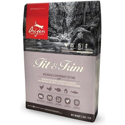 Orijen Fit and Trim Biologically Appropriate Chicken and Salmon Recipe Dry Cat Food, 12 lb.