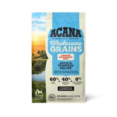 ACANA Wholesome Grains All Life Stages Limited Ingredient Duck and Pumpkin Recipe Dry Dog Food