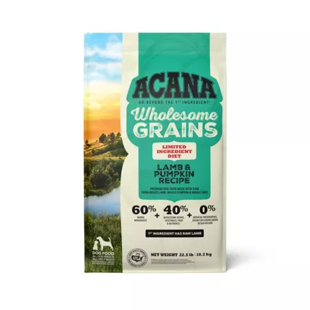 ACANA Wholesome Grains All Life Stages Lamb and Pumpkin Recipe Dry Dog Food 22.5 lb Bag Dry Dog Food