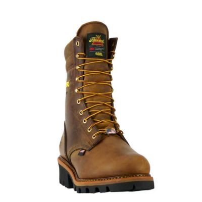 Image showing 1 th Thorogood Men's Steel Toe USA Insulated Safety Logger Waterproof Work Boots, Storm Welt Construction, 9 in.
