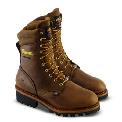 Image showing 2 th Thorogood Men's Steel Toe USA Insulated Safety Logger Waterproof Work Boots, Storm Welt Construction, 9 in.
