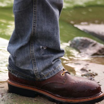 Image showing 4 th Thorogood Men's Steel Toe USA Insulated Safety Logger Waterproof Work Boots, Storm Welt Construction, 9 in.
