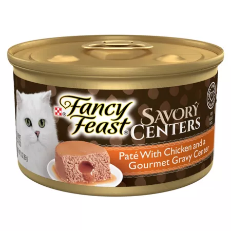 Fancy Feast Purina Adult Savory Centers Chicken with Pate Sauce Wet Cat Food 3 oz. Wet Cat Food