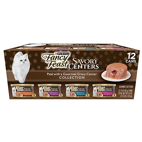 Fancy Feast Purina Pate Wet Cat Food Variety pk., Savory Centers Pate With a Gravy Center
