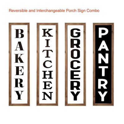 Slice of Akron Interchangeable and Reversible Kitchen Wall Sign Combo