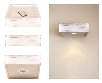 Slice of Akron 10 in. Square Stained LED Floating Wall Shelf