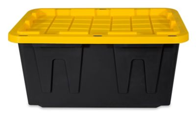 4 Pack 27 Gallon Utility Tough Tote Durable Plastic Storage Stackable Bins Box 