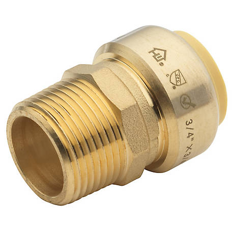 Gripwerks 3/4 in. x 3/4 in. Push-to-Connect Straight Male Adapter, Works with PEX, PERT, Copper and CPVC