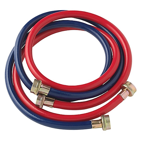 Homewerks 6 ft. Rubber Washing Machine Fill Hose, Red and Blue