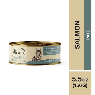 4health with Wholesome Grains Adult Salmon Recipe Wet Cat Food, 5.5 oz.